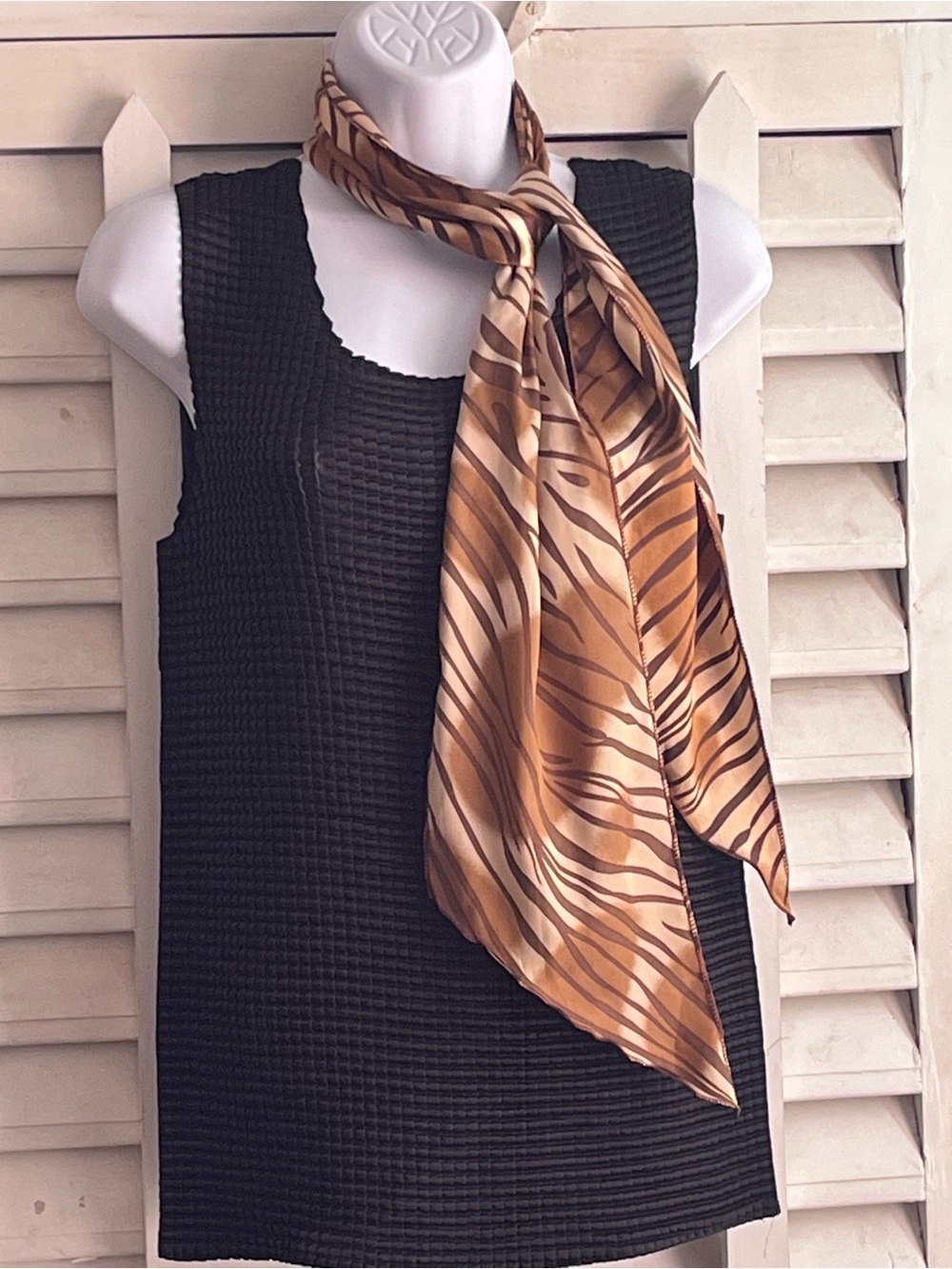 Neutral Tiger Stripe Scarf
